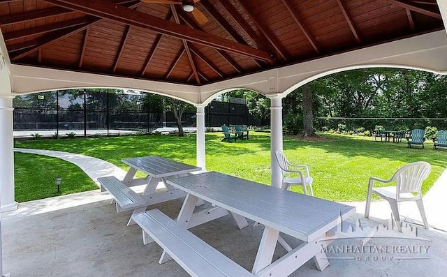 view of patio / terrace with a gazebo and fence