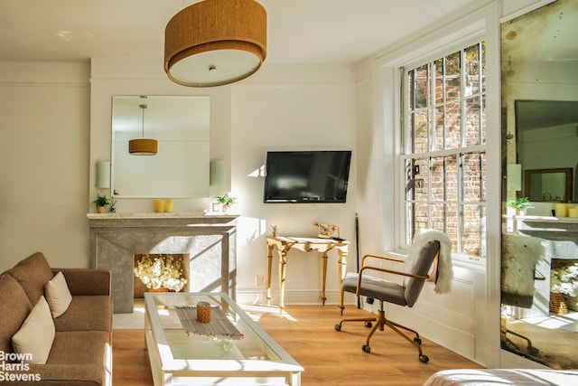 living room featuring wood finished floors