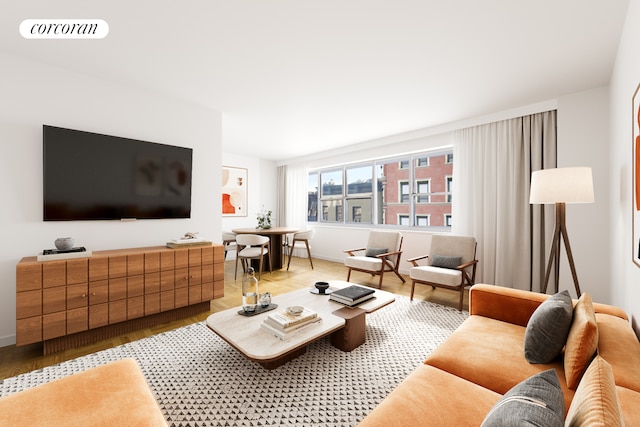 69 W 9th St Unit 6B, New York City, NY 10011 - living area with wood finished floors