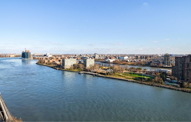 property view of water featuring a city view