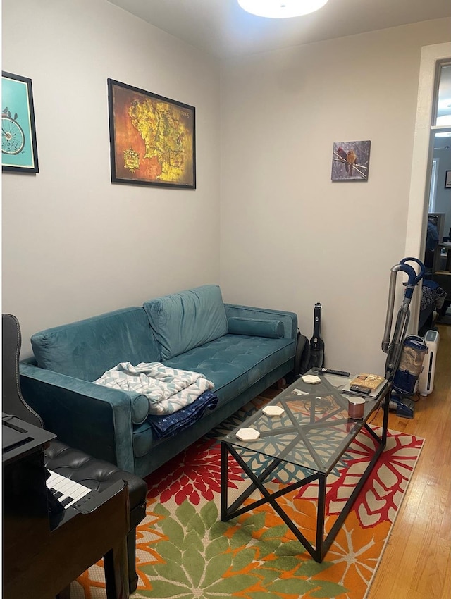 living area featuring hardwood / wood-style floors