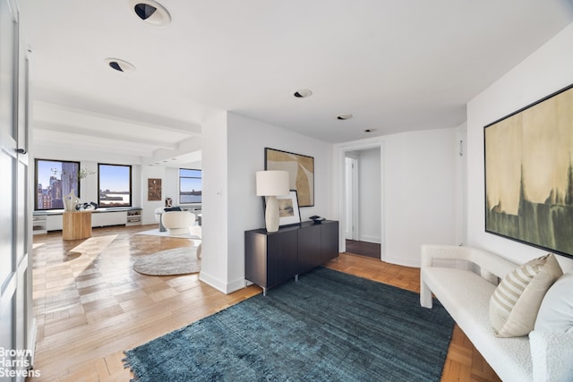 interior space with baseboards