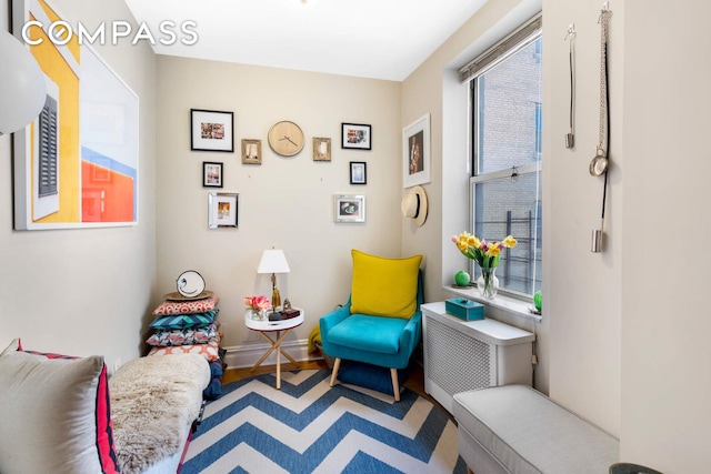 sitting room with baseboards