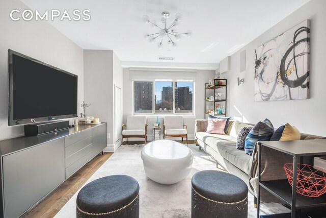 living room featuring hardwood / wood-style floors