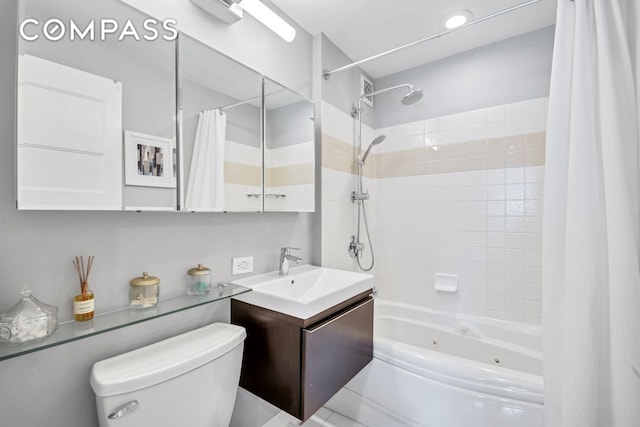 1400 5th Ave Unit 6K, New York City, NY 10026 - bathroom with toilet, a combined bath / shower with jetted tub, and vanity