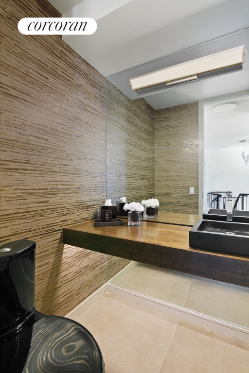 kitchen featuring tile walls and tile patterned floors