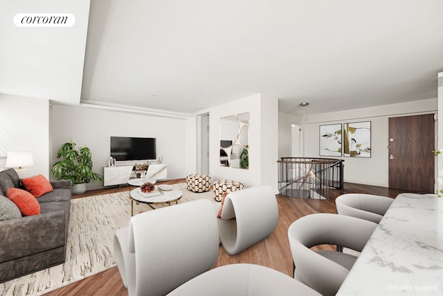211 Madison Ave Unit 16B, New York City, NY 10016 - living room featuring wood finished floors