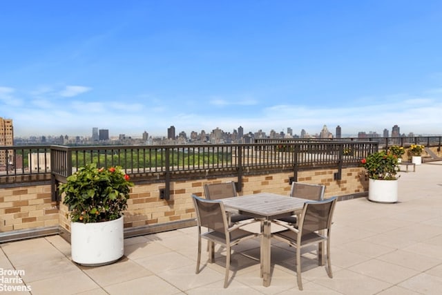 view of patio / terrace with a view of city