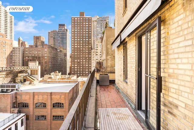 balcony with a view of city