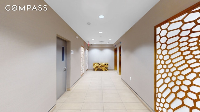 171 W 131st St Unit 620, New York City, NY 10027 - hallway featuring recessed lighting and light tile patterned floors