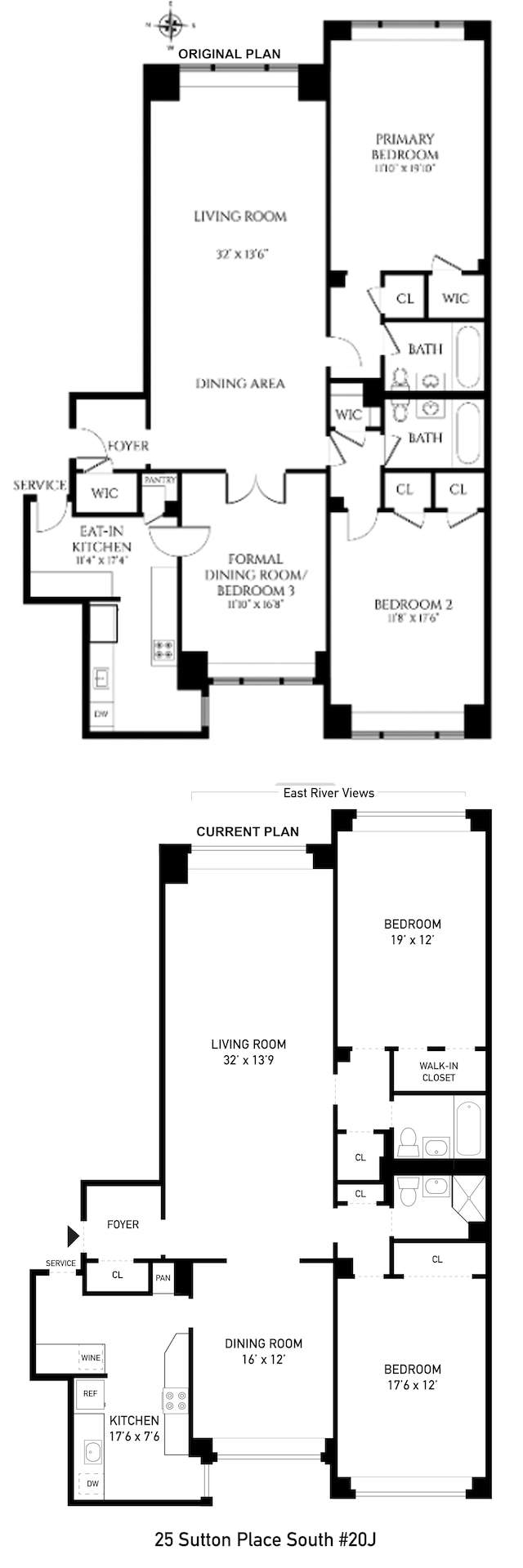 25 Sutton Pl S Unit 20J, New York City, NY 10022 - room layout