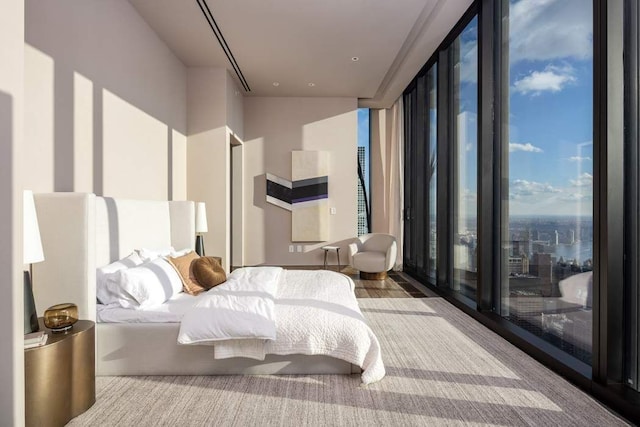 bedroom with expansive windows