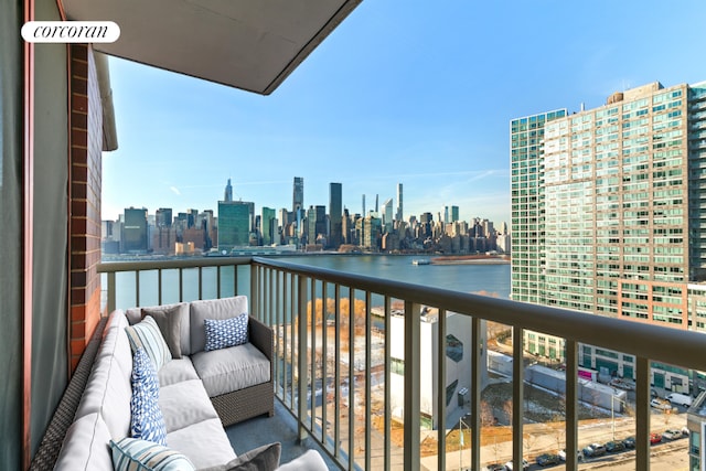 balcony with a water view