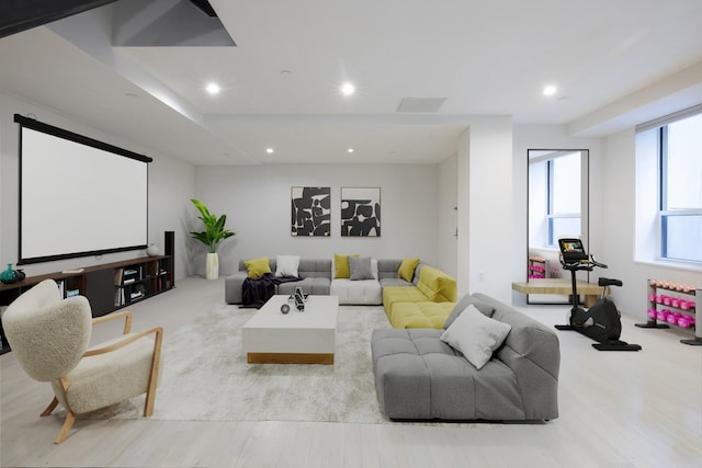 416 W 52nd St Unit Th213, New York City, NY 10019 - cinema with recessed lighting and wood finished floors