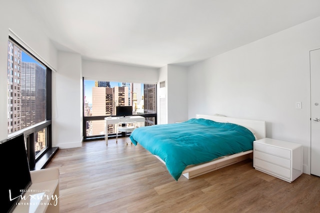 bedroom with wood finished floors