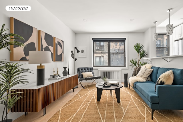 sitting room with radiator