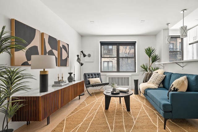 sitting room featuring radiator