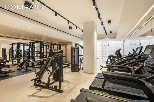 250 W 96th St Unit 9C, New York City, NY 10025 - exercise room with wood finished floors