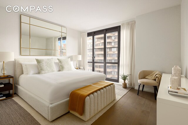 bedroom featuring hardwood / wood-style floors