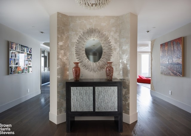 interior space featuring dark hardwood / wood-style flooring