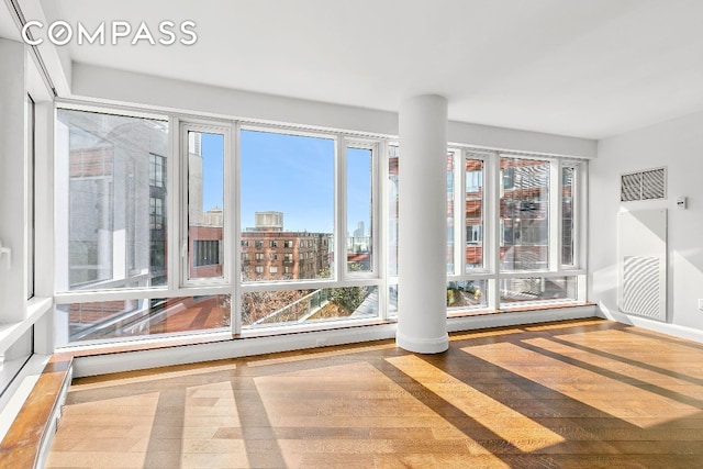 view of unfurnished sunroom