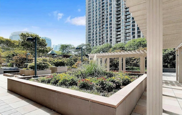 view of community featuring a pergola