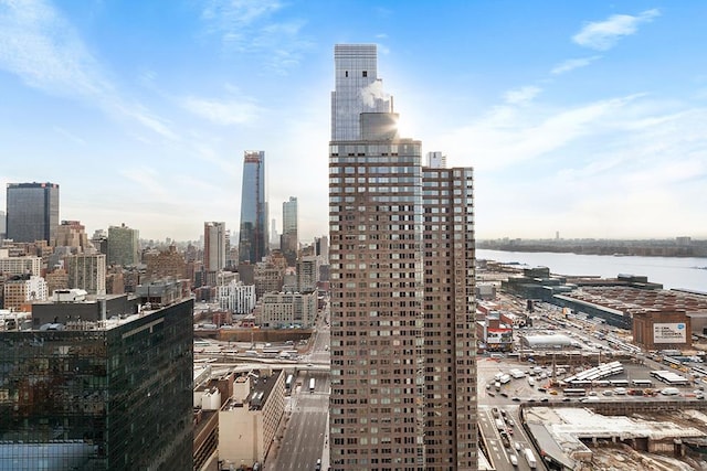 property's view of city with a water view