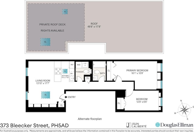 373 Bleecker St Unit Ph5Ad, New York City, NY 10014 - view of room layout