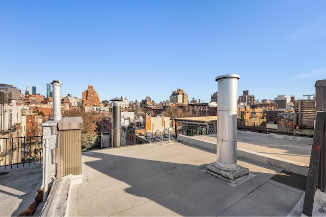 view of patio featuring a view of city