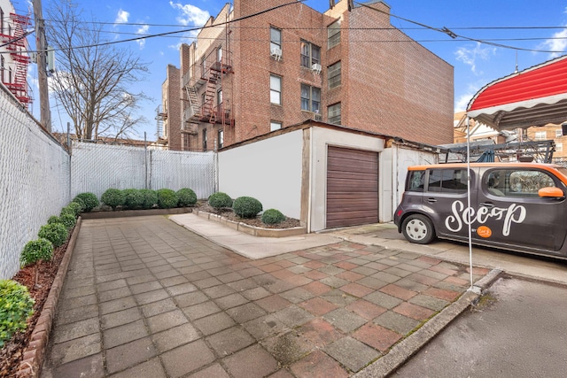 view of garage