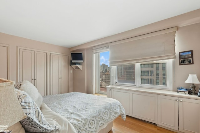 bedroom featuring light hardwood / wood-style floors