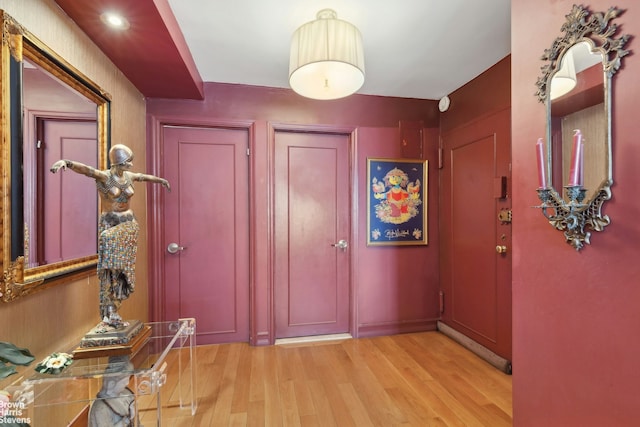 foyer featuring light wood-type flooring