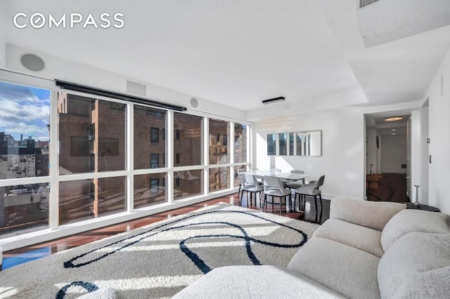 living area featuring wood finished floors