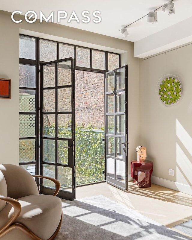 entryway with baseboards