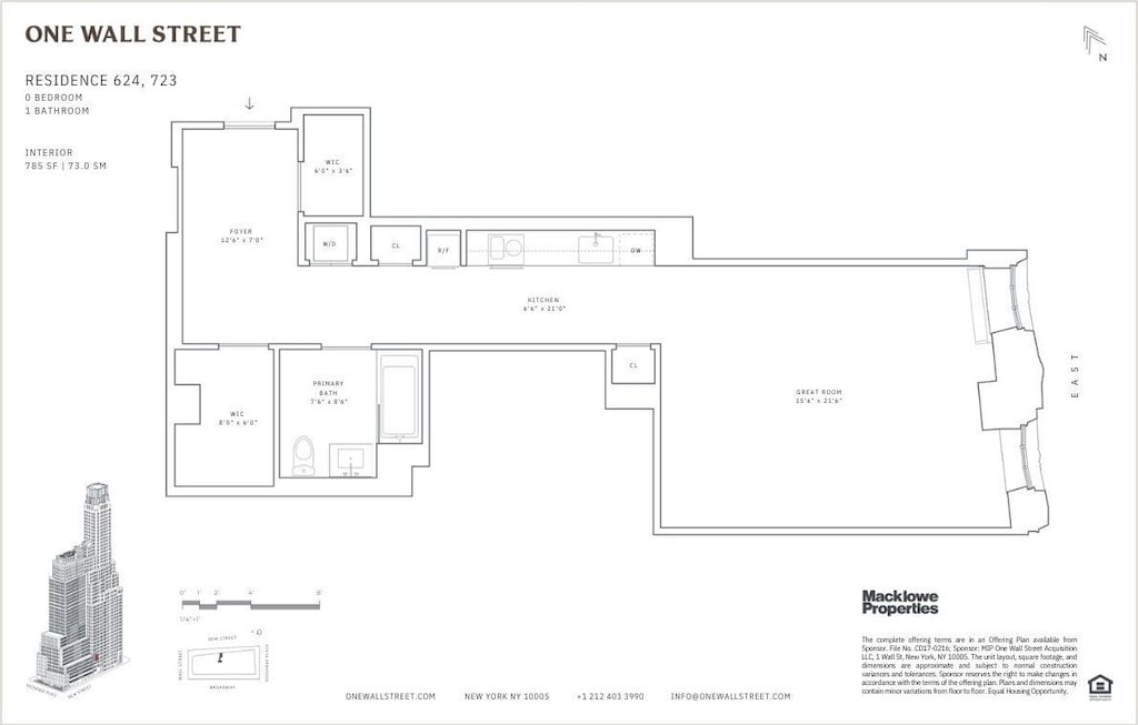 1 Wall St Unit 723, New York City, NY 10005 - property floor plan
