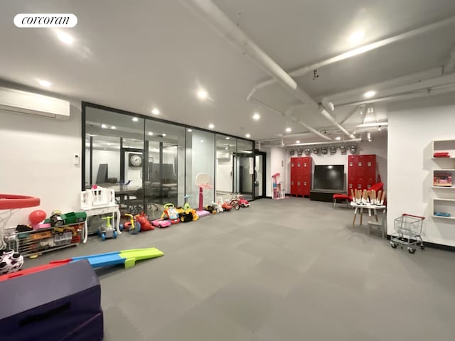 interior space with an AC wall unit