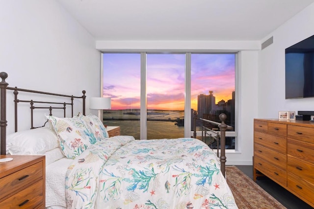 bedroom featuring visible vents