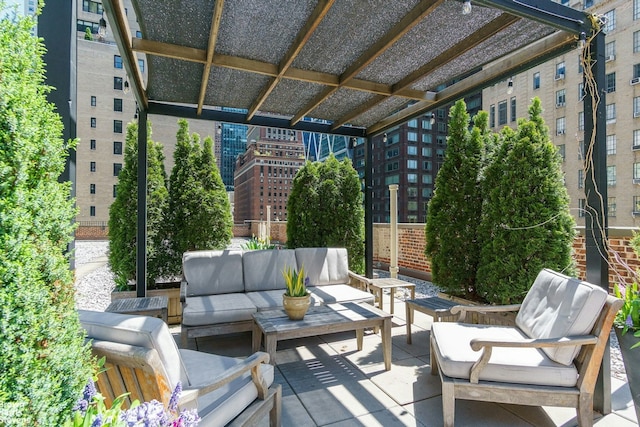 view of patio featuring an outdoor living space