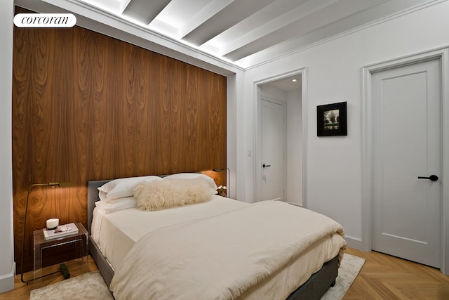bedroom with baseboards