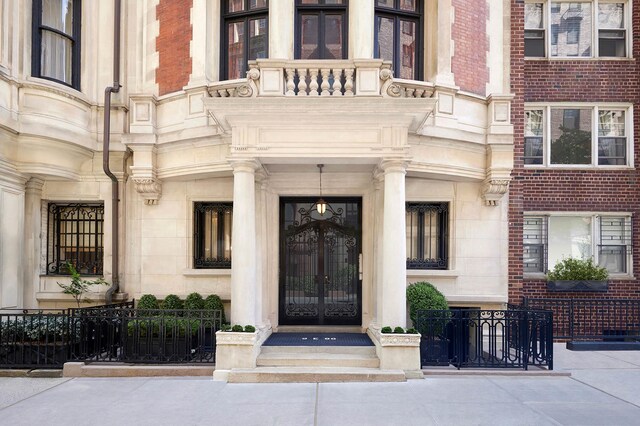 entrance to property with french doors