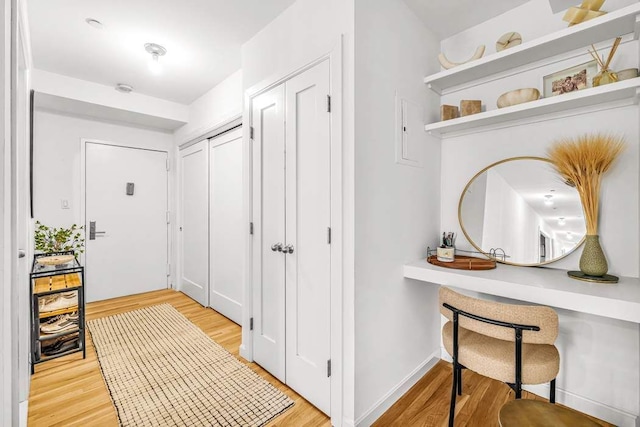 264 Water St Unit 5B, New York City, NY 10038 - corridor featuring light wood finished floors and baseboards