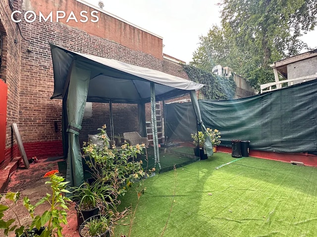 view of yard with a gazebo