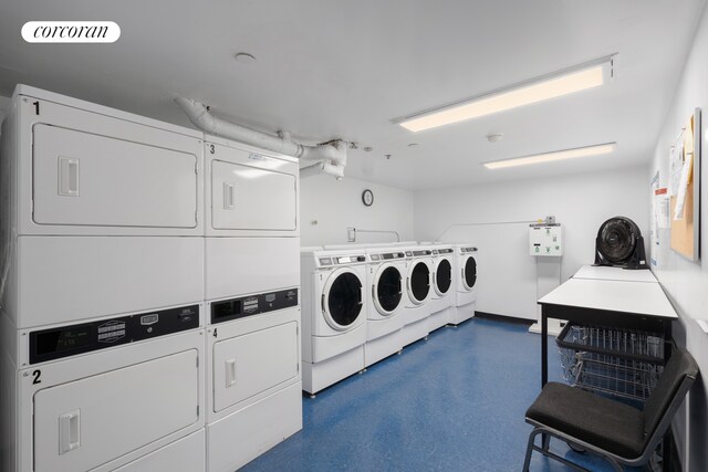 402 E 74th St Unit 4D, New York City, NY 10021 - common laundry area featuring separate washer and dryer and stacked washer and dryer