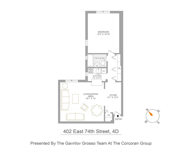 402 E 74th St Unit 4D, New York City, NY 10021 - view of layout
