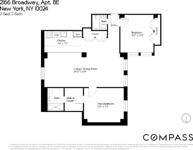 2166 Broadway Unit 8E, New York City NY, 10024, 2 bedrooms, 2 baths condo for sale