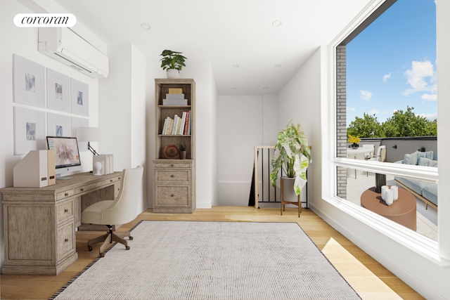 office area featuring light wood-type flooring