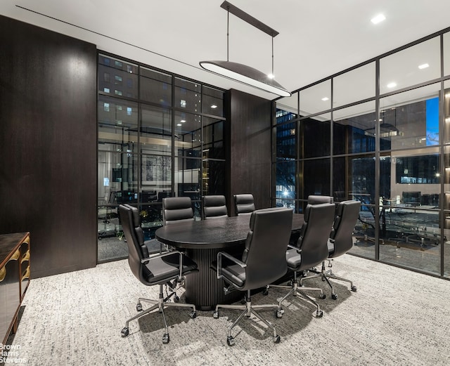 office space featuring expansive windows