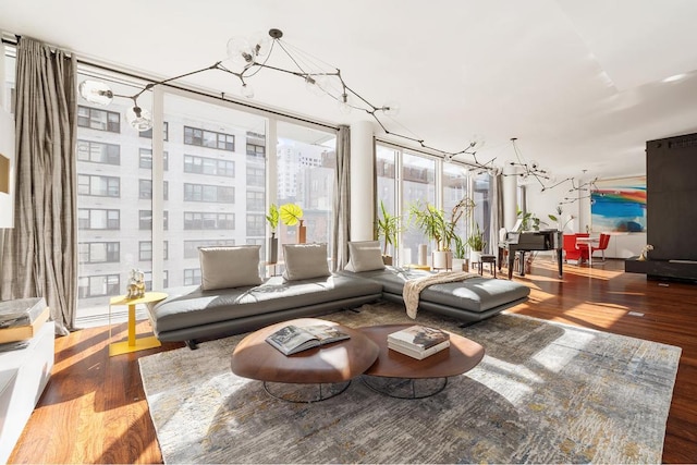 interior space with a notable chandelier