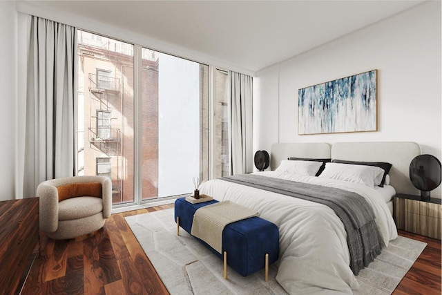 bedroom with wood-type flooring