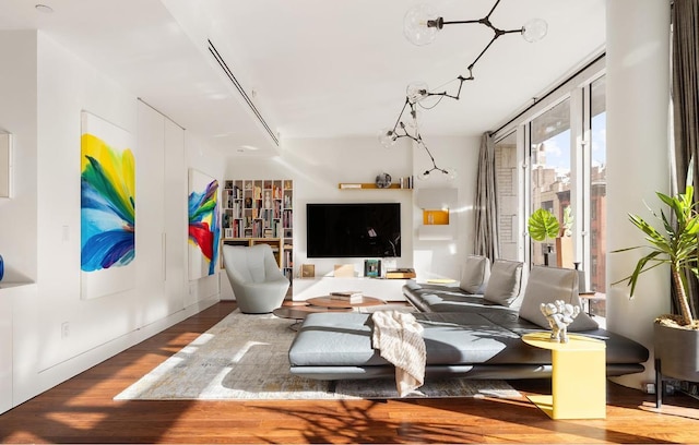 living room featuring hardwood / wood-style flooring